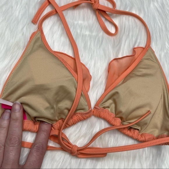 Victoria’s Secret Coral Slide Triangle Bikini Top Medium - Picture 4 of 9